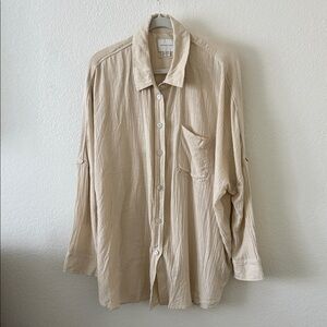 Beige Button-Up Shirt